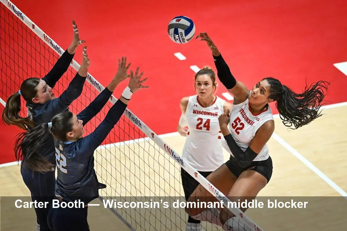 Carter Booth Wisconsin: Badgers’ Middle Blocker Shines