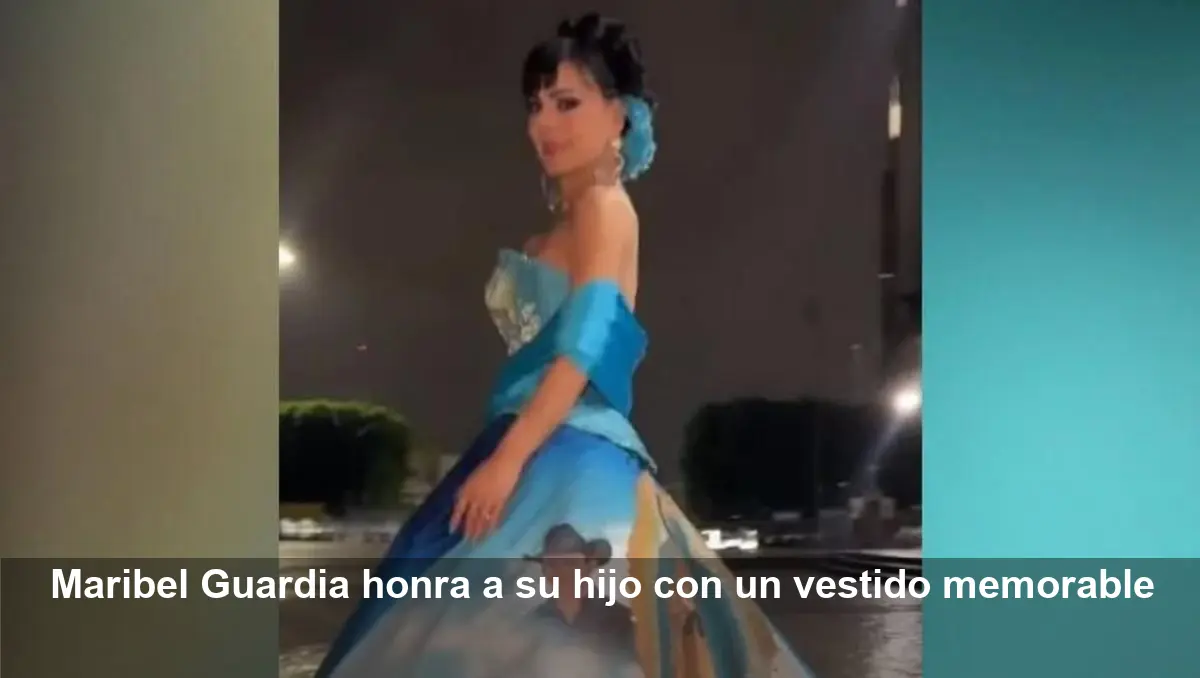 Maribel Guardia usa vestido con rostro de su hijo en homenaje