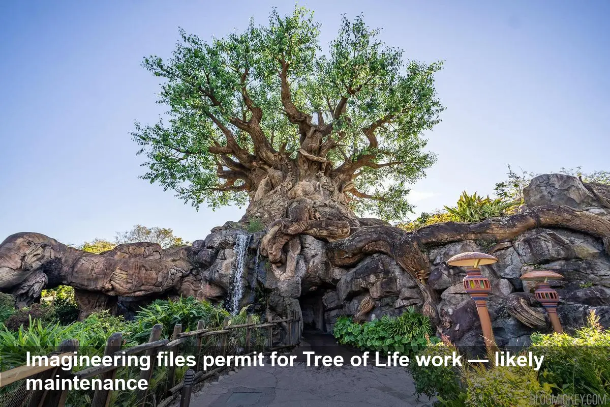 Imagineering Files Permit for Tree of Life Work at WDW