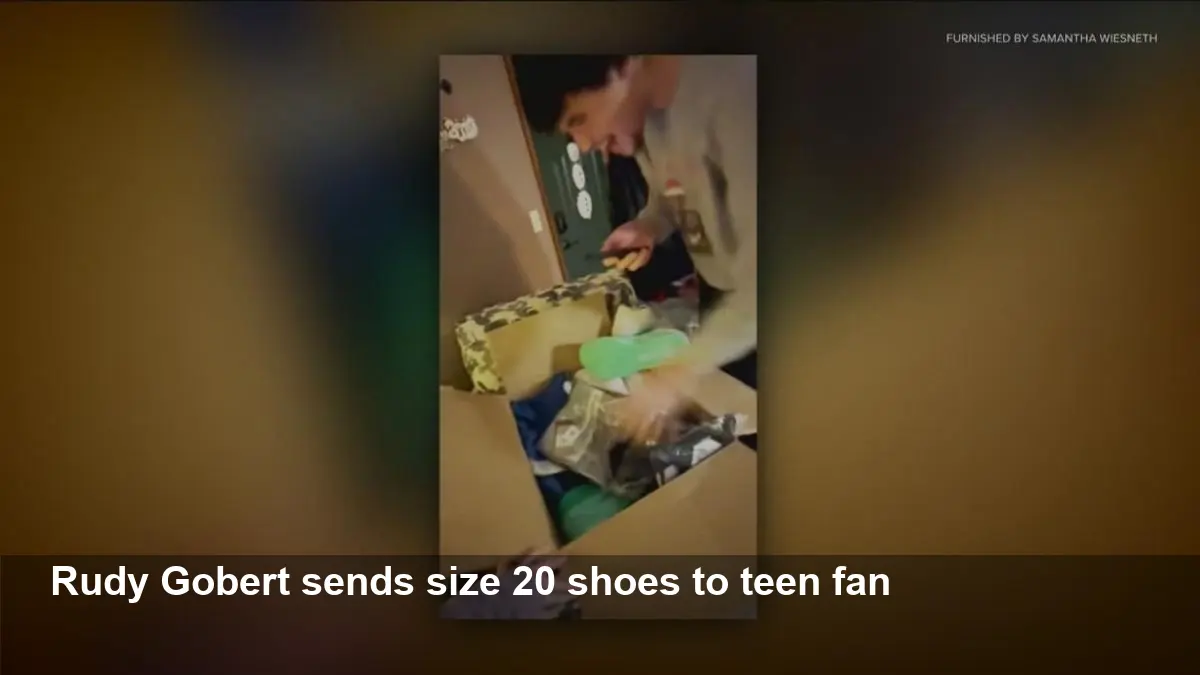 Rudy Gobert Gifts Size 20 Shoes to 15-Year-Old Fan