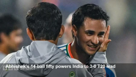 Abhishek’s 14-ball 50 seals India T20 win vs NZ in Guwahati